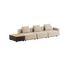 Cobana Lounge Sofa 3 - Sitzer in Bouclé Beige mit Patio Storage Table aus Aluminium und Teakholz | Cobana Lounge Sofa - 3 seater w/ Patio Storage Table - Boucle Beige Mit Armlehnen Mit Hocker | SACKit