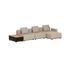 Cobana Lounge Sofa - 3 seater w/ Patio Storage Table | Cobana Lounge Sofa - 3 seater w/ Patio Storage Table - Boucle Beige Mit Armlehnen Mit Hocker | SACKit