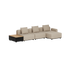 Cobana Lounge Sofa - 3 seater w/ Patio Storage Table | Cobana Lounge Sofa - 3 seater w/ Patio Storage Table - Boucle Beige Mit Armlehnen Mit Hocker | SACKit