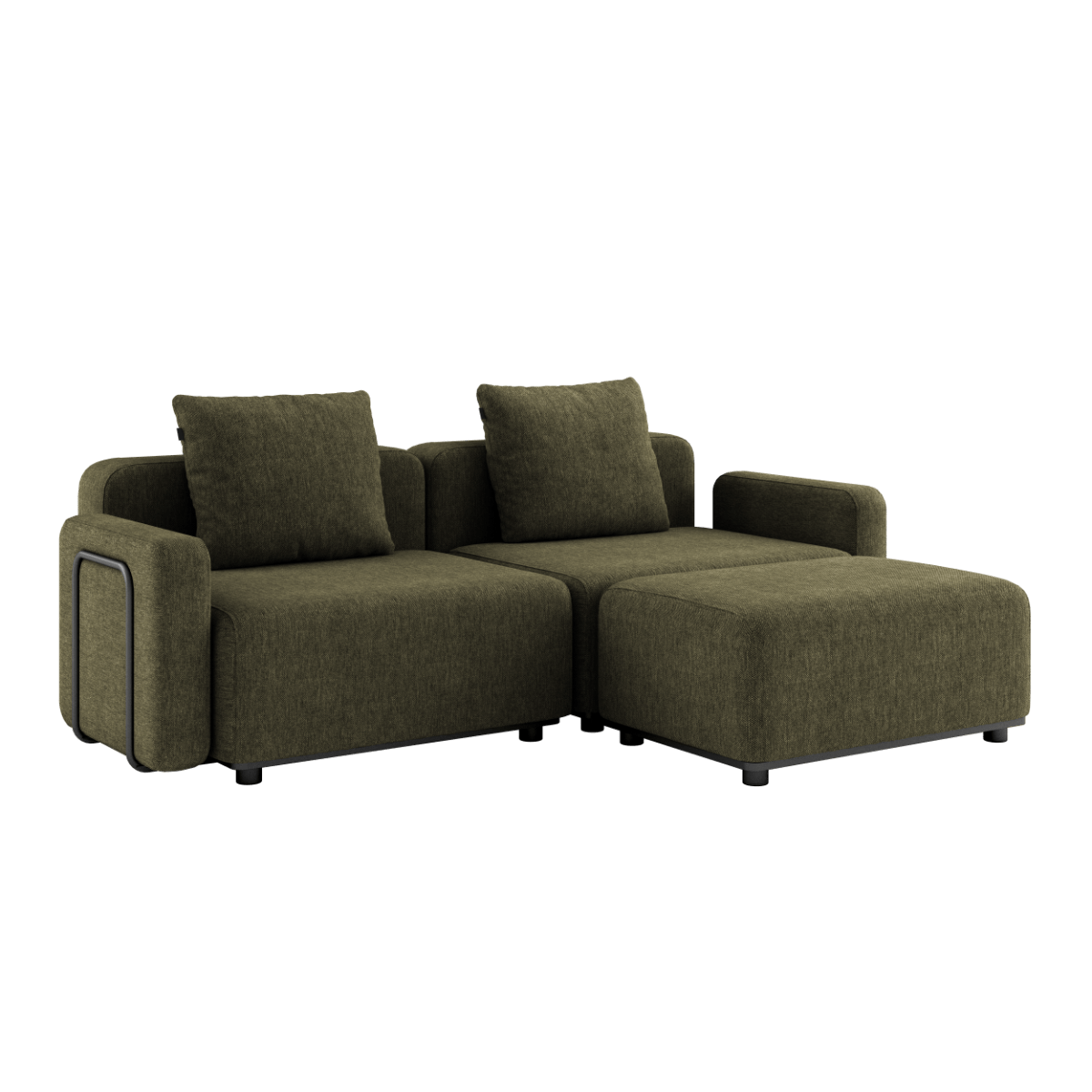 Cobana Lounge Sofa - 2 seater | Cobana Lounge Sofa - 2 seater - Kirra Olive Mit Armlehnen Mit Hocker | SACKit