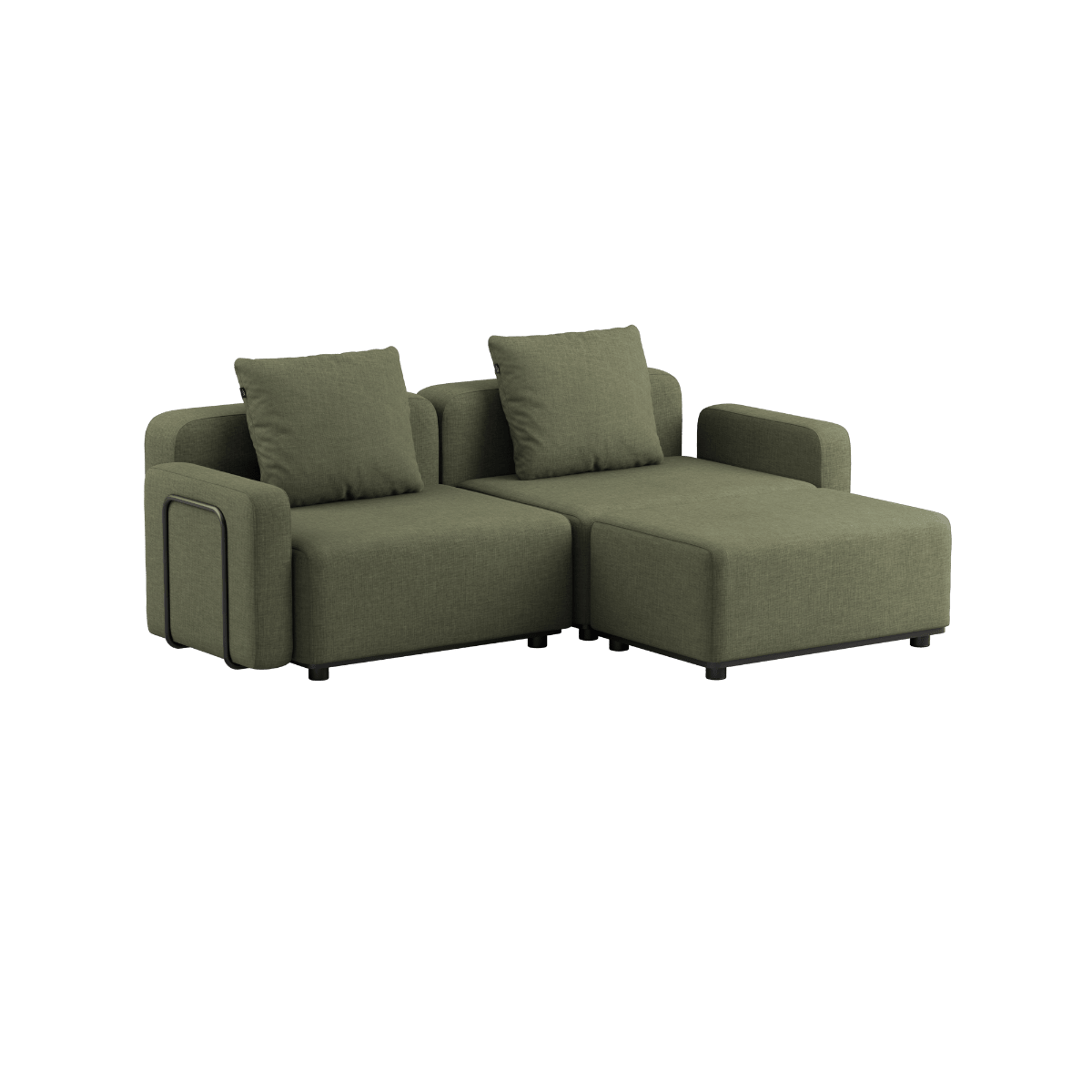 Cobana Lounge Sofa - 2 seater | Cobana Lounge Sofa - 2 seater - Kirra Olive Mit Armlehnen Mit Hocker | SACKit