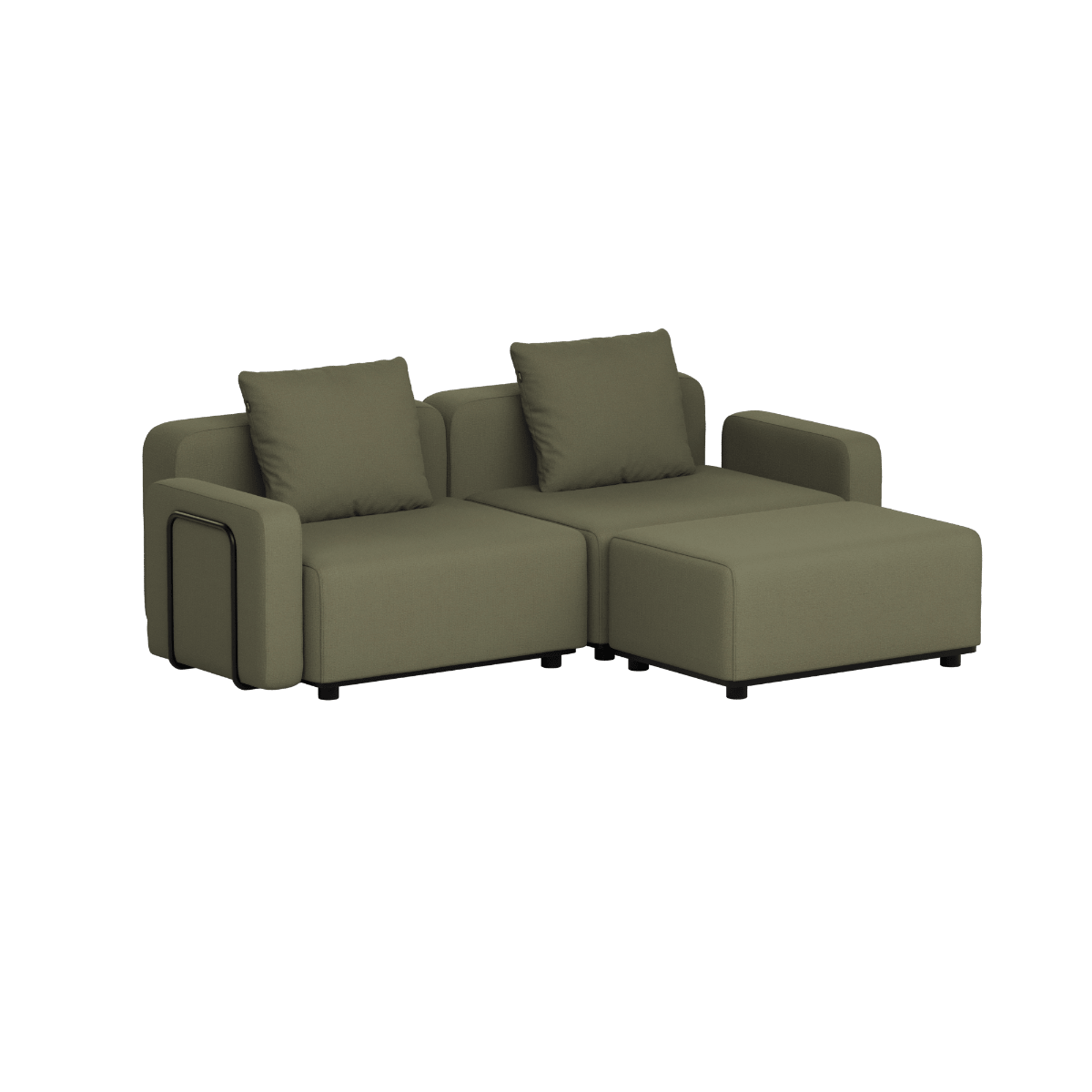 Cobana Lounge Sofa - 2 seater | Cobana Lounge Sofa - 2 seater - Kirra Olive Mit Armlehnen Mit Hocker | SACKit
