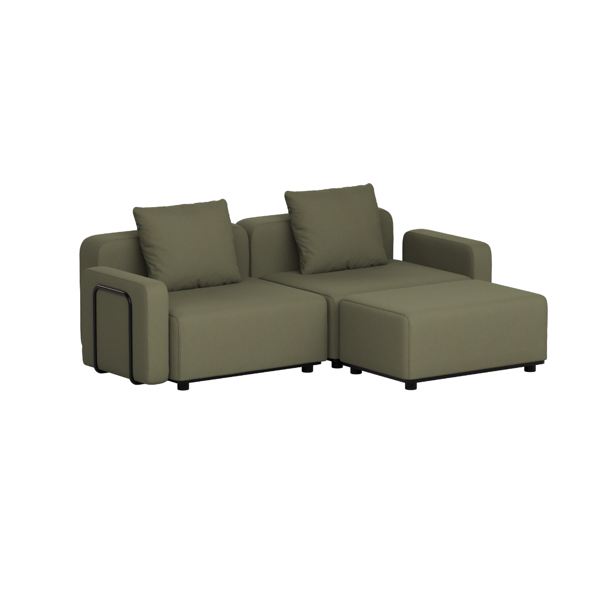 Cobana Lounge Sofa - 2 seater | Cobana Lounge Sofa - 2 seater - Kirra Olive Mit Armlehnen Mit Hocker | SACKit