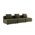 Modulares Cobana Lounge Sofa in Kirra Olive ohne Armlehnen und Hocker, für den Außenbereich.