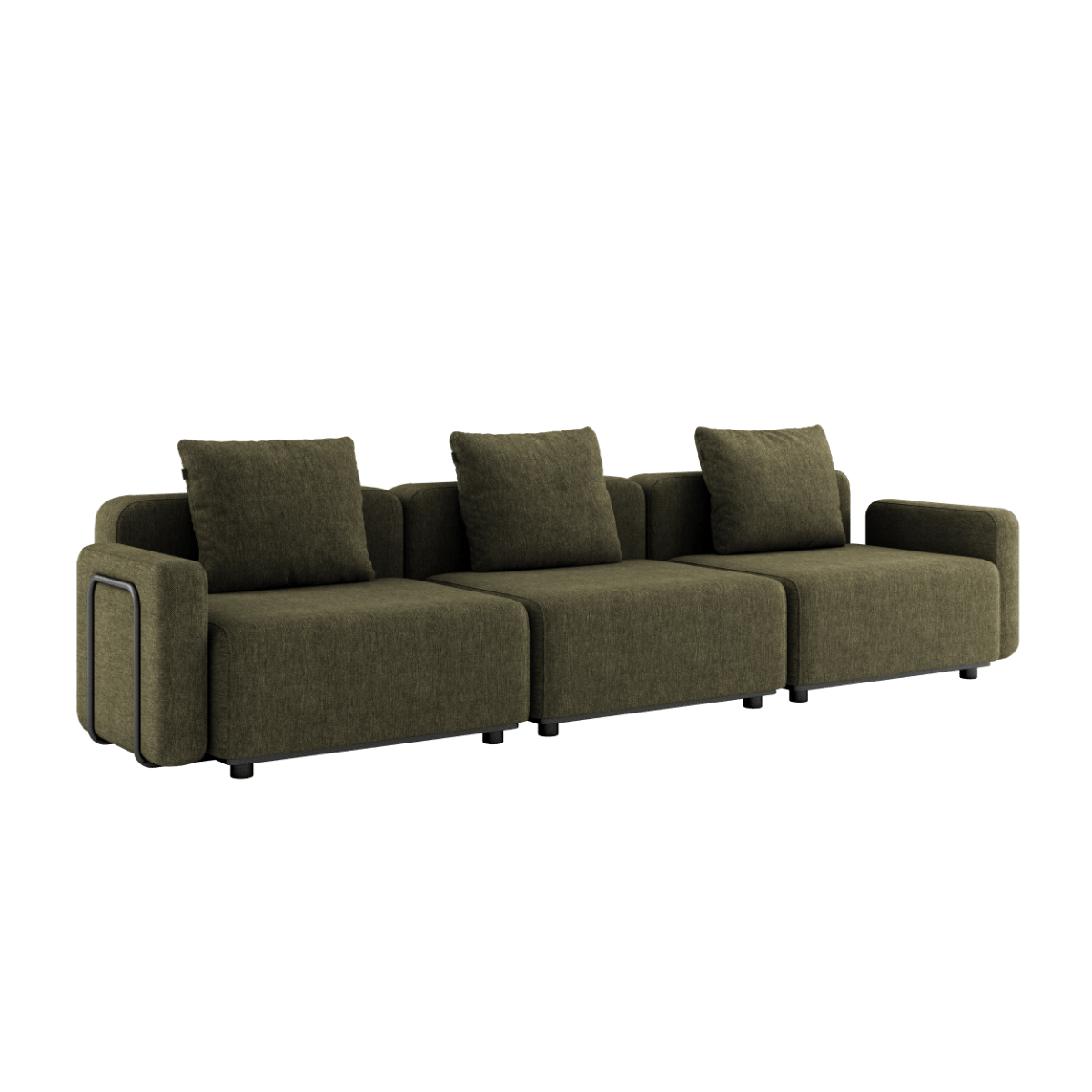 Kirra Olive Cobana Lounge Sofa 3 - Sitzer mit Armlehnen, ohne Hocker, modernes Outdoor - Design | Cobana Lounge Sofa - 3 seater - Kirra Olive Mit Armlehnen Ohne Hocker | SACKit