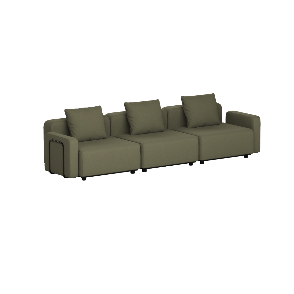 Cobana Lounge Sofa - 3 seater | Cobana Lounge Sofa - 3 seater - Kirra Olive Mit Armlehnen Ohne Hocker | SACKit