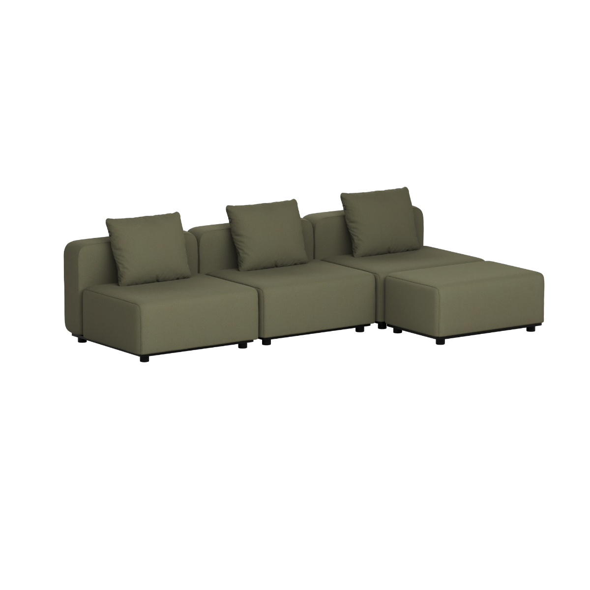 Cobana Lounge Sofa - 3 seater | Cobana Lounge Sofa - 3 seater - Kirra Olive Ohne Armlehnen Mit Hocker | SACKit