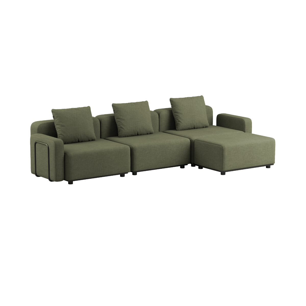 Cobana Lounge Sofa - 3 seater | Cobana Lounge Sofa - 3 seater - Kirra Olive Mit Armlehnen Mit Hocker | SACKit