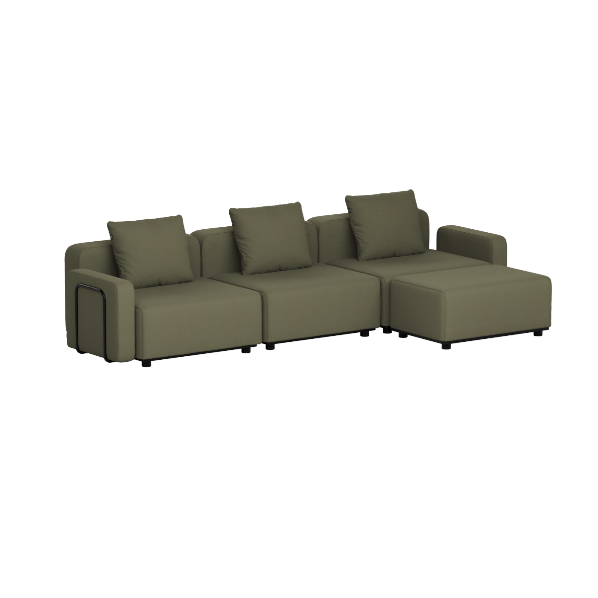 Cobana Lounge Sofa - 3 seater | Cobana Lounge Sofa - 3 seater - Kirra Olive Mit Armlehnen Mit Hocker | SACKit