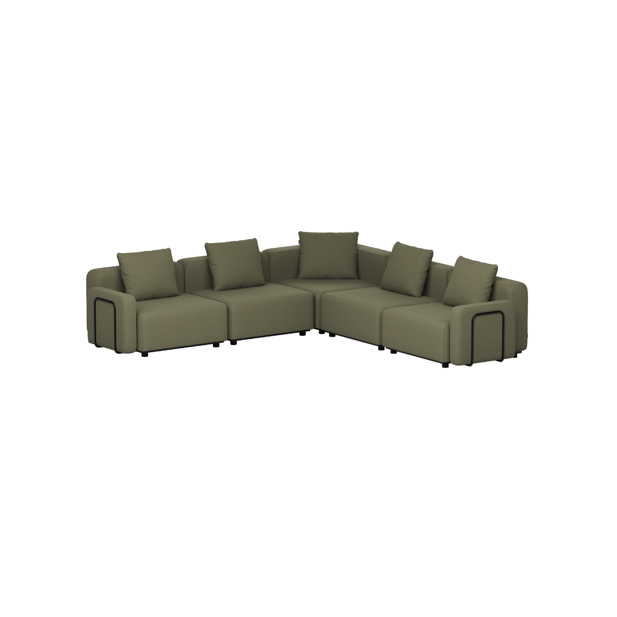 Cobana Lounge Sofa - 5 seater corner sofa | Cobana Lounge Sofa - 5 seater corner sofa - Kirra Olive Mit Armlehnen | SACKit