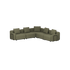 Cobana Lounge Sofa als 5-Sitzer-Ecksofa mit Armlehnen in Olive, freigestellt | Cobana Lounge Sofa - 5 seater corner sofa - Kirra Olive Mit Armlehnen | sackit