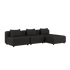 Cobana Lounge Sofa 3 - Sitzer Chaise in schwarzem, modularen Outdoor - Design mit klaren Linien und Kissen. | Cobana Lounge Sofa - 3 Seater Chaise - Cobana Black | SACKit