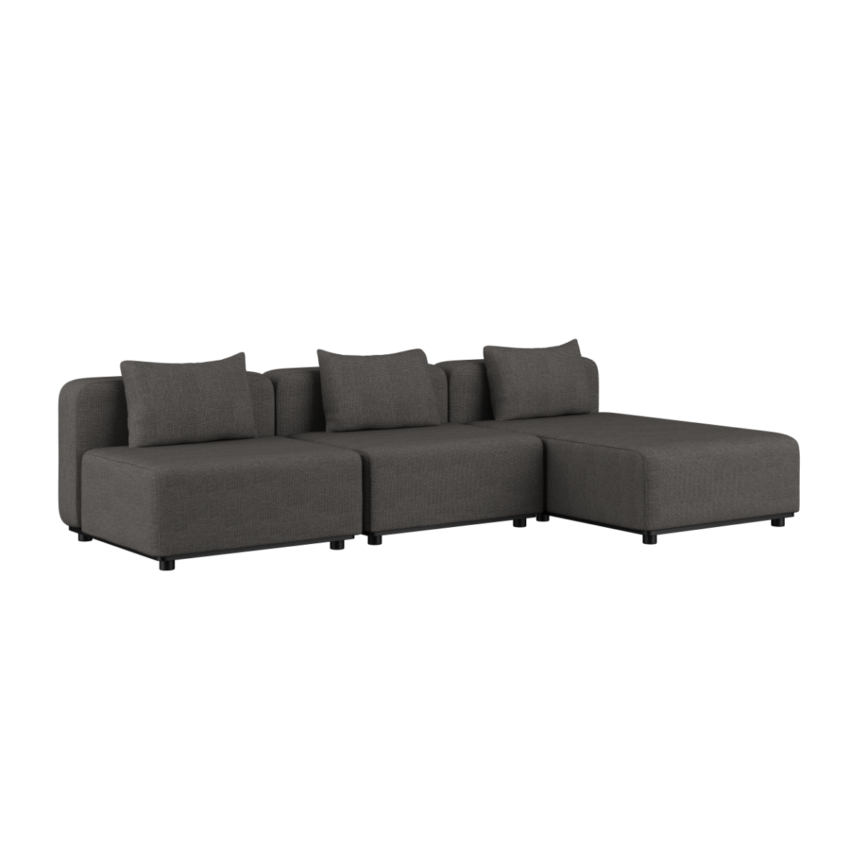 Cobana Lounge Sofa 3 - Sitzer Chaise in Cobana Grey mit klaren Linien und modularer Form für den Außenbereich | Cobana Lounge Sofa - 3 Seater Chaise - Cobana Grey | SACKit