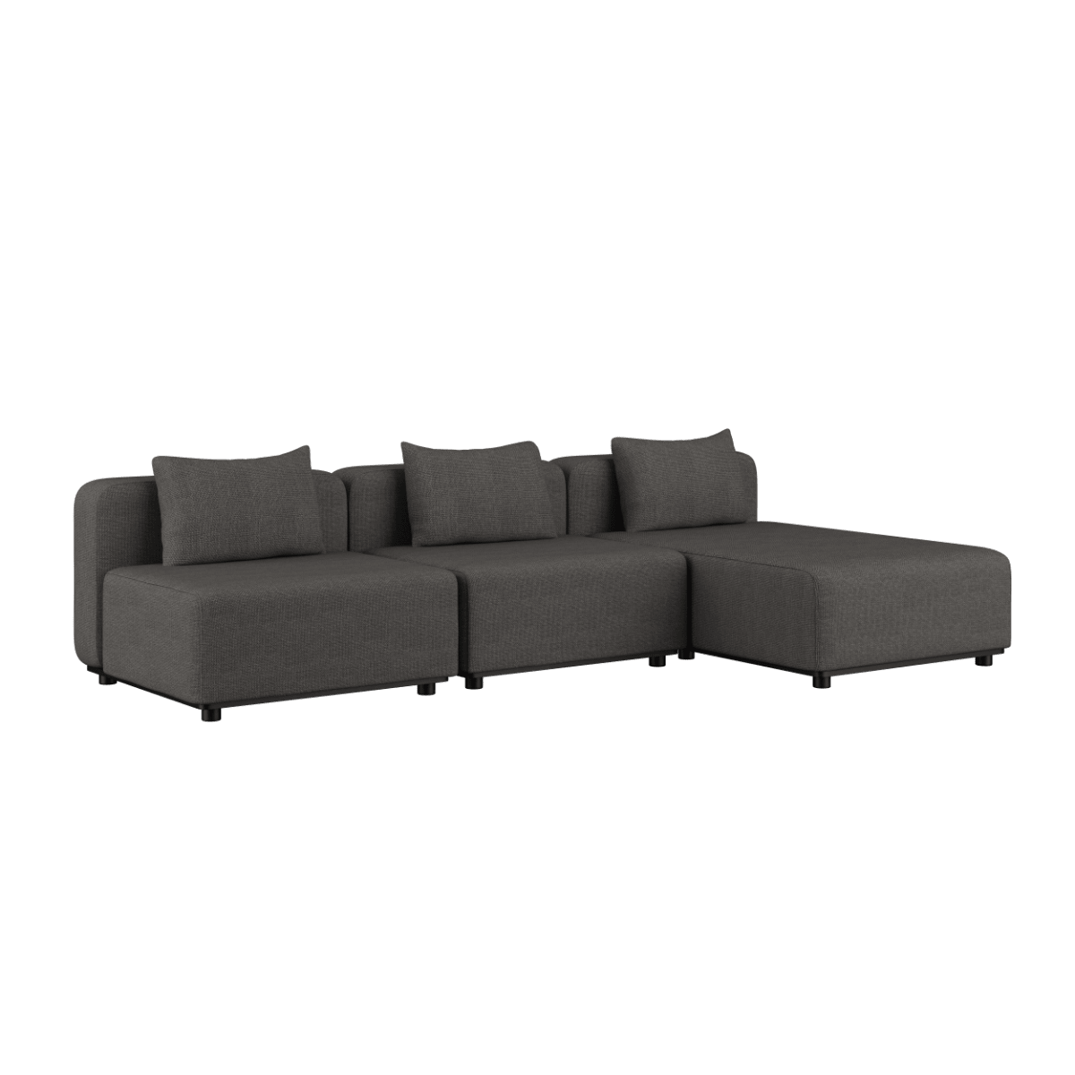 Cobana Lounge Sofa 3 - Sitzer Chaise in Cobana Grey mit klaren Linien und modularer Form für den Außenbereich | Cobana Lounge Sofa - 3 Seater Chaise - Cobana Grey | SACKit