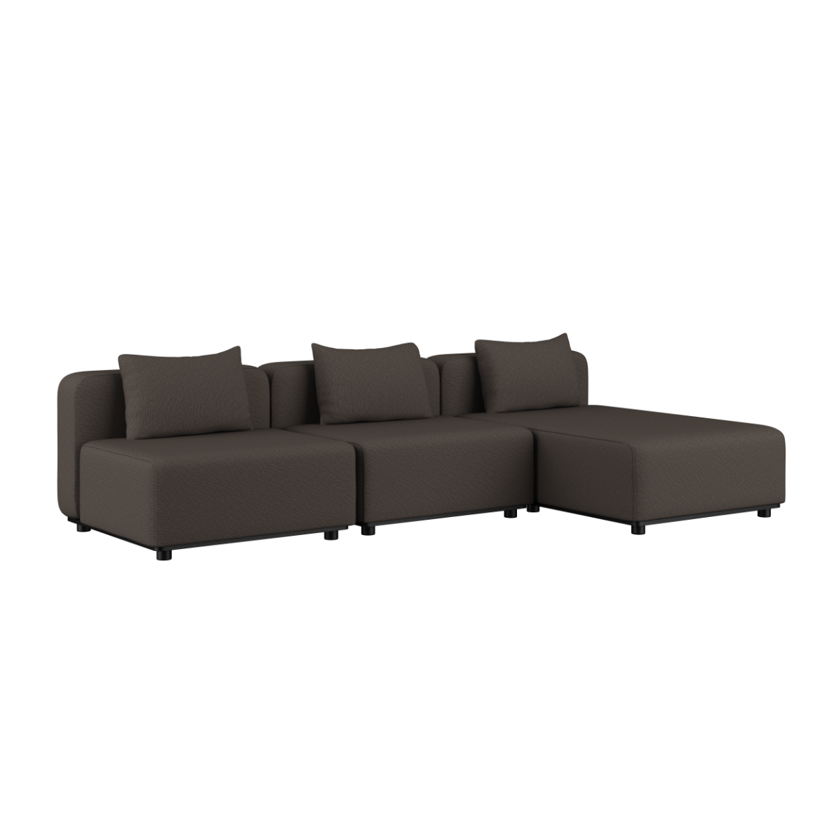 Braunes Cobana Lounge Sofa mit Chaiselongue, modular und für den Außenbereich geeignet. | Cobana Lounge Sofa - 3 Seater Chaise - Cobana Brown | SACKit