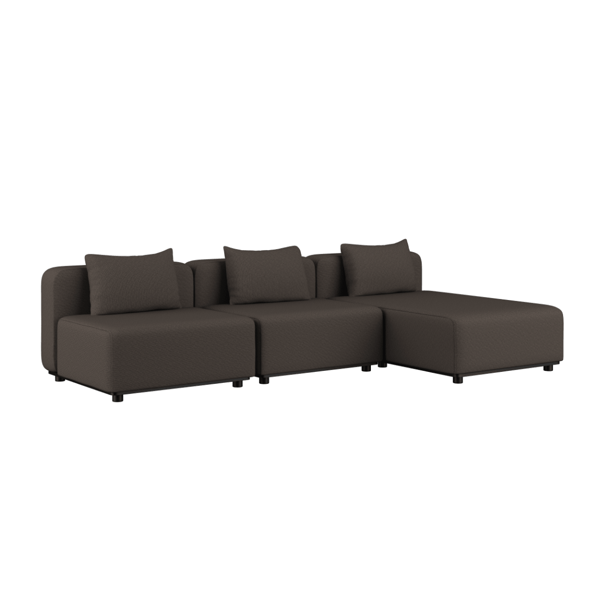 Braunes Cobana Lounge Sofa mit Chaiselongue, modular und für den Außenbereich geeignet. | Cobana Lounge Sofa - 3 Seater Chaise - Cobana Brown | SACKit