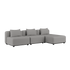Cobana Lounge Sofa 3 - Sitzer Chaise in sand melange mit klaren Linien und pulverbeschichtetem Aluminiumrahmen | Cobana Lounge Sofa - 3 Seater Chaise - Cobana Sand Melange | SACKit