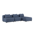 Cobana Lounge Sofa 3-Sitzer Chaise in Kirra Indigo mit Aluminiumrahmen und wasserabweisenden Textilien