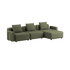 Cobana Lounge Sofa 3 - Sitzer mit Chaiselongue in Kirra Olive, pulverbeschichteter Aluminiumrahmen, Olefin - Textil | Cobana Lounge Sofa - 3 Seater Chaise - Kirra Olive Ohne Armlehnen | SACKit