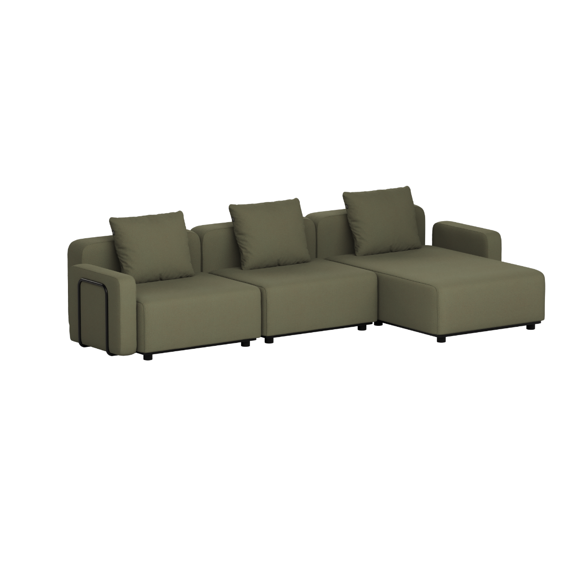 Cobana Lounge Sofa - 3 Seater Chaise | Cobana Lounge Sofa - 3 Seater Chaise - Kirra Olive Mit Armlehnen | SACKit