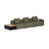Cobana Lounge Sofa - 3 seater w/ Patio Storage Table | Cobana Lounge Sofa - 3 seater w/ Patio Storage Table - Kirra Olive Mit Armlehnen Ohne Hocker | SACKit