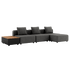 Cobana Lounge Sofa 3 - Sitzer in Cobana Grey ohne Armlehnen mit Hocker und Patio Storage Table aus Aluminium und Teakholz | Cobana Lounge Sofa - 3 seater w/ Patio Storage Table - Cobana Grey Ohne Armlehnen Mit Hocker | SACKit