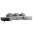Cobana Lounge Sofa 3 - Sitzer in Cobana Sand Melange mit Hocker und ohne Armlehnen, Outdoor - Set mit Stauraumtisch | Cobana Lounge Sofa - 3 seater w/ Patio Storage Table - Cobana Sand Melange Ohne Armlehnen Mit Hocker | SACKit