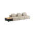 Dreisitziges Cobana Lounge Sofa in Kirra Sand ohne Armlehnen und Hocker mit Patio Storage Table aus Aluminium und Teakholz | Cobana Lounge Sofa - 3 seater w/ Patio Storage Table - Kirra Sand Ohne Armlehnen Ohne Hocker | SACKit