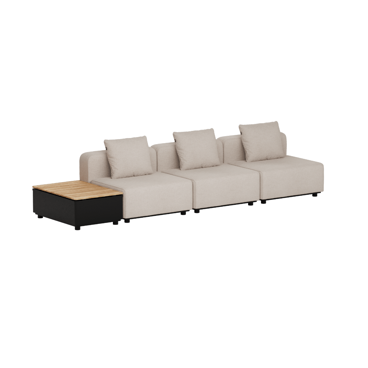 Cobana Lounge Sofa - 3 seater w/ Patio Storage Table | Cobana Lounge Sofa - 3 seater w/ Patio Storage Table - Kirra Sand Ohne Armlehnen Ohne Hocker | SACKit