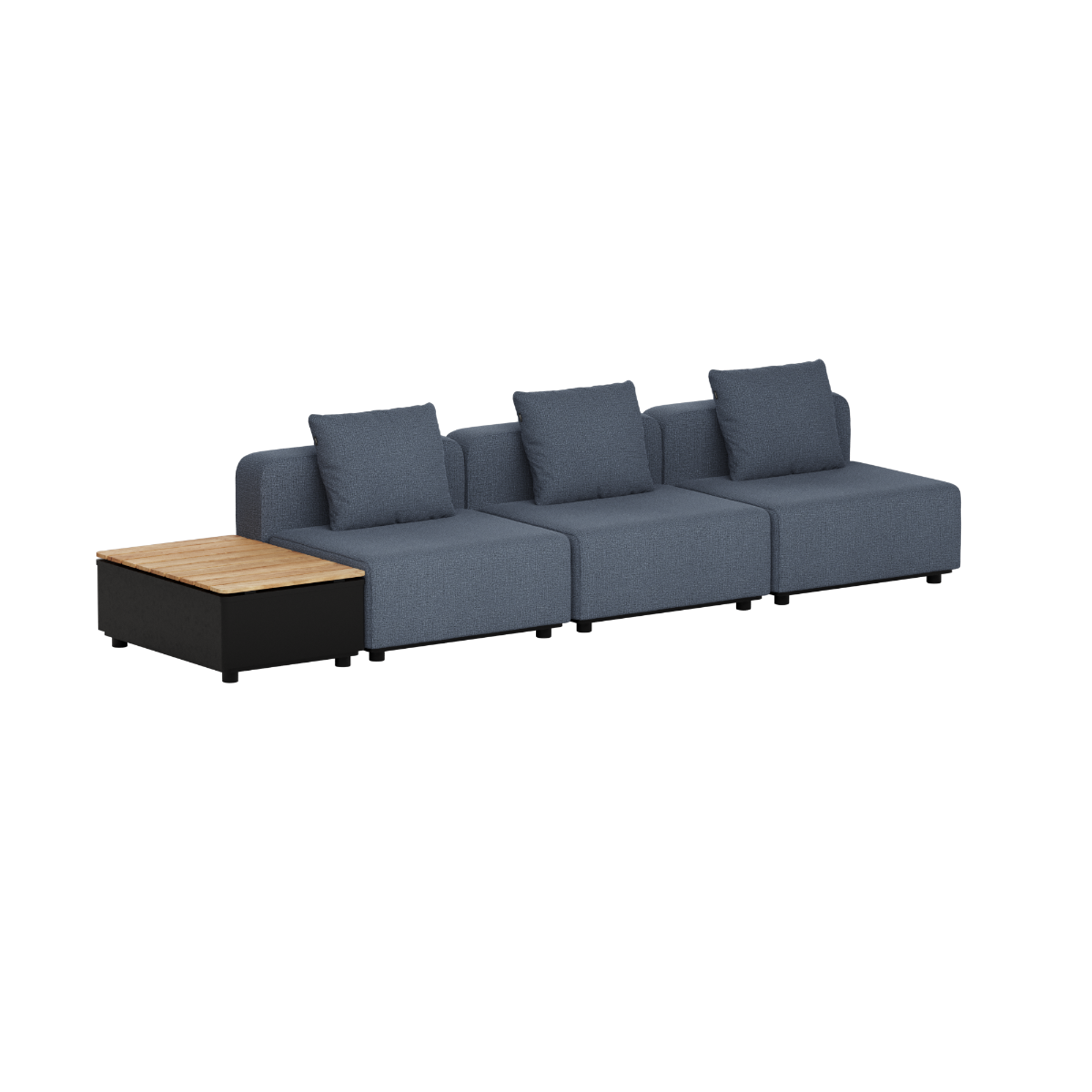 Cobana Lounge Sofa - 3 seater w/ Patio Storage Table | Cobana Lounge Sofa - 3 seater w/ Patio Storage Table - Kirra Indigo Ohne Armlehnen Ohne Hocker | SACKit