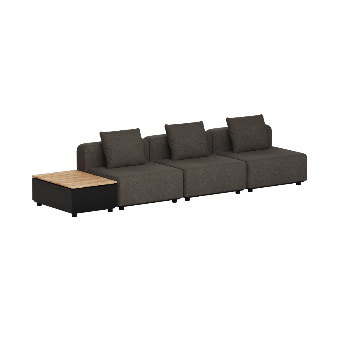 Cobana Lounge Sofa - 3 seater w/ Patio Storage Table | Cobana Lounge Sofa - 3 seater w/ Patio Storage Table - Kirra Noir Ohne Armlehnen Ohne Hocker | SACKit