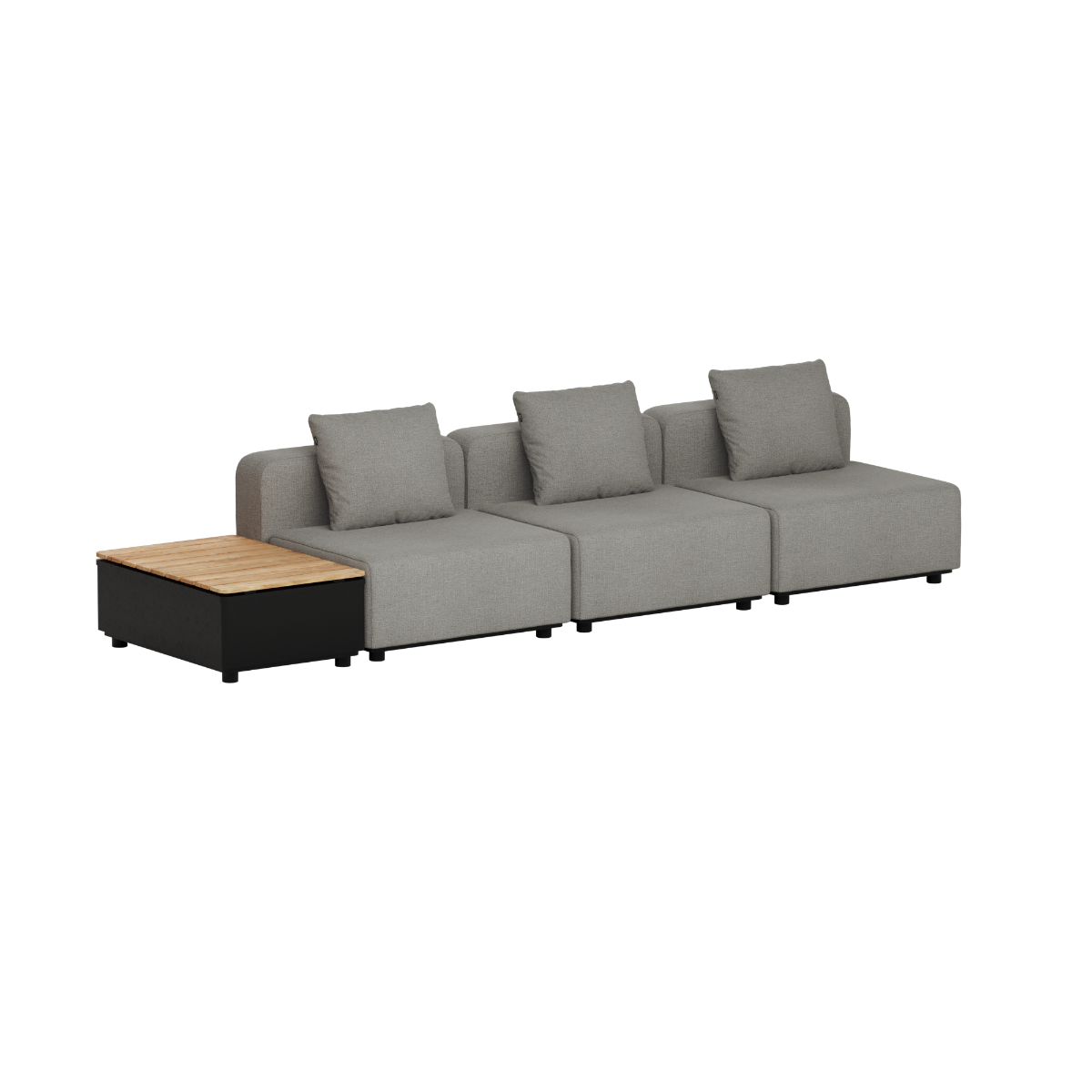 Cobana Lounge Sofa - 3 seater w/ Patio Storage Table | Cobana Lounge Sofa - 3 seater w/ Patio Storage Table - Kirra Grey Ohne Armlehnen Ohne Hocker | SACKit