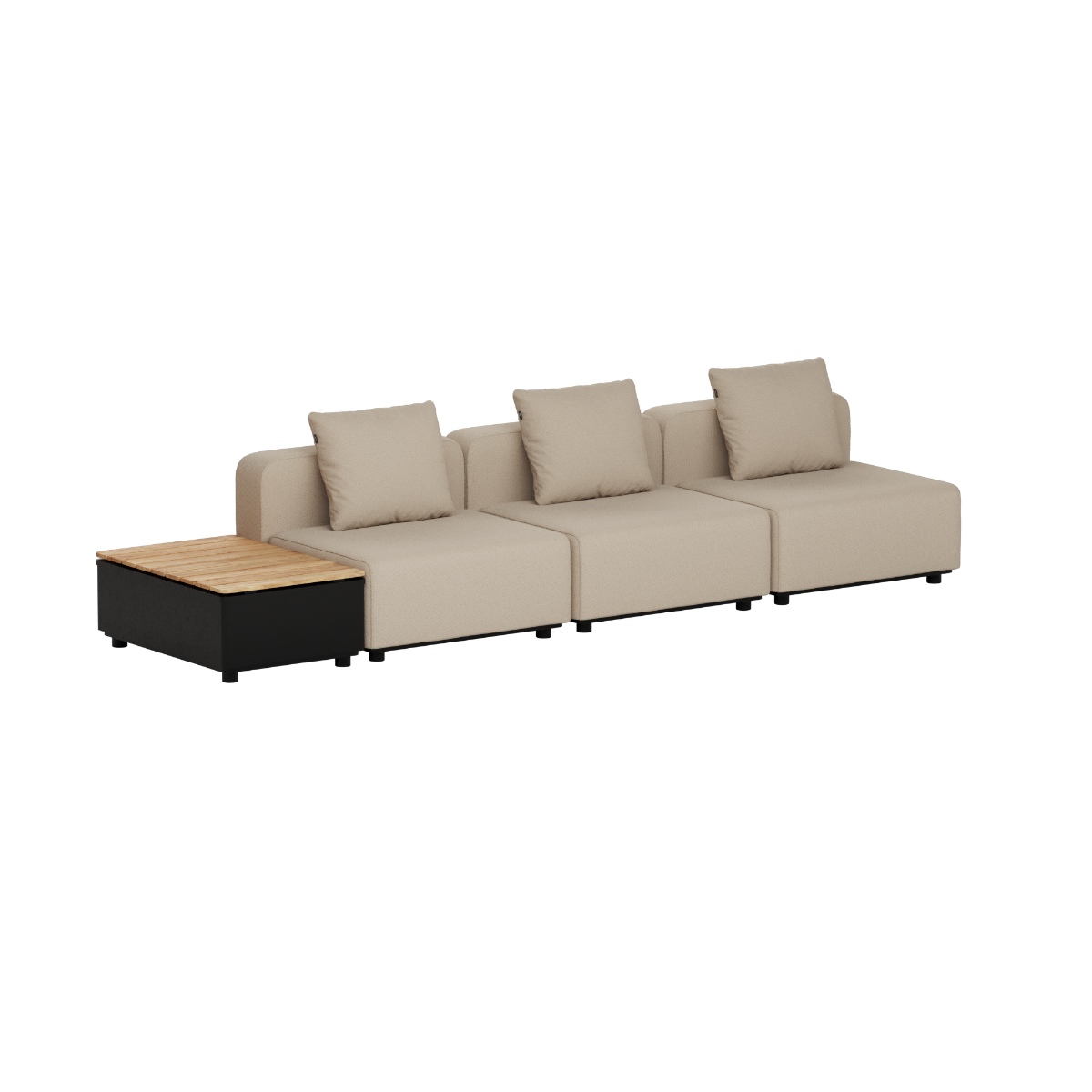 Cobana Lounge Sofa - 3 seater w/ Patio Storage Table | Cobana Lounge Sofa - 3 seater w/ Patio Storage Table - Boucle Beige Ohne Armlehnen Ohne Hocker | SACKit