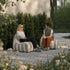 SACKit Chair Outdoor in Renesse Taupe mit runder Form und schwarzem Textilene - Boden, geeignet für draußen. | SACKit Chair Outdoor - Renesse Taupe | SACKit