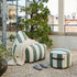 SACKit Chair Outdoor in Renesse Olive mit runder Form und schwarzem Textilene-Boden
