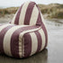SACKit Chair Outdoor in Renesse Chestnut mit rundem, gepolstertem Design und schwarzem Textilene-Boden.
