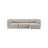 Beigefarbenes Fjord Sofa von sackit Germany mit drei Sitzen und rechter Chaiselongue in ruhiger skandinavischer Form für moderne Wohnräume