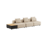 Dreisitziges Cobana Lounge Sofa in Bouclé Beige ohne Armlehnen und Hocker mit Patio Storage Table aus Aluminium und Teakholz | Cobana Lounge Sofa - 3 seater w/ Patio Storage Table - Boucle Beige Ohne Armlehnen Ohne Hocker | SACKit