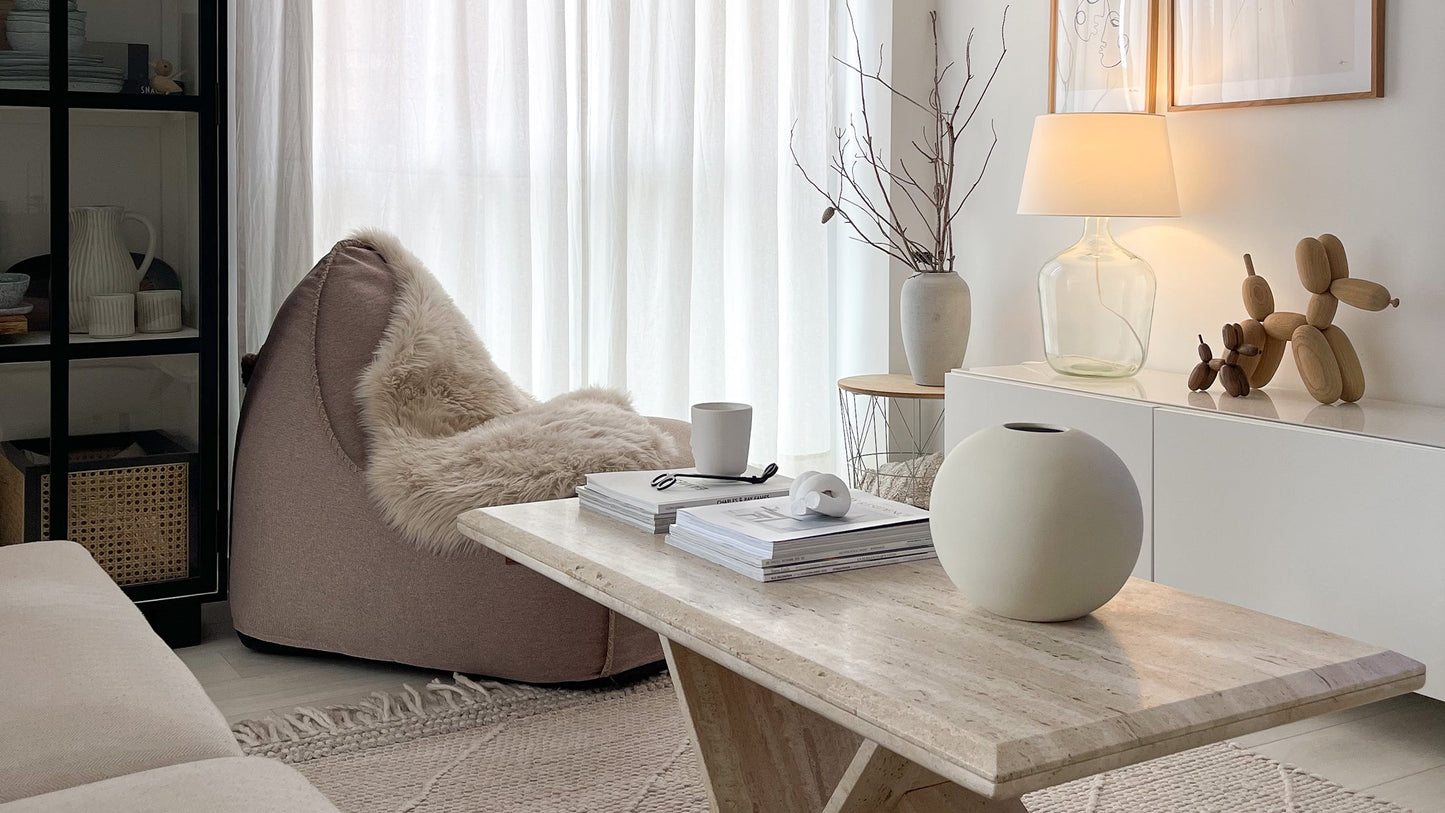 Canvas Lounge Chair & Pouf - Sitzsäcke für den Innenbereich mit Hocker