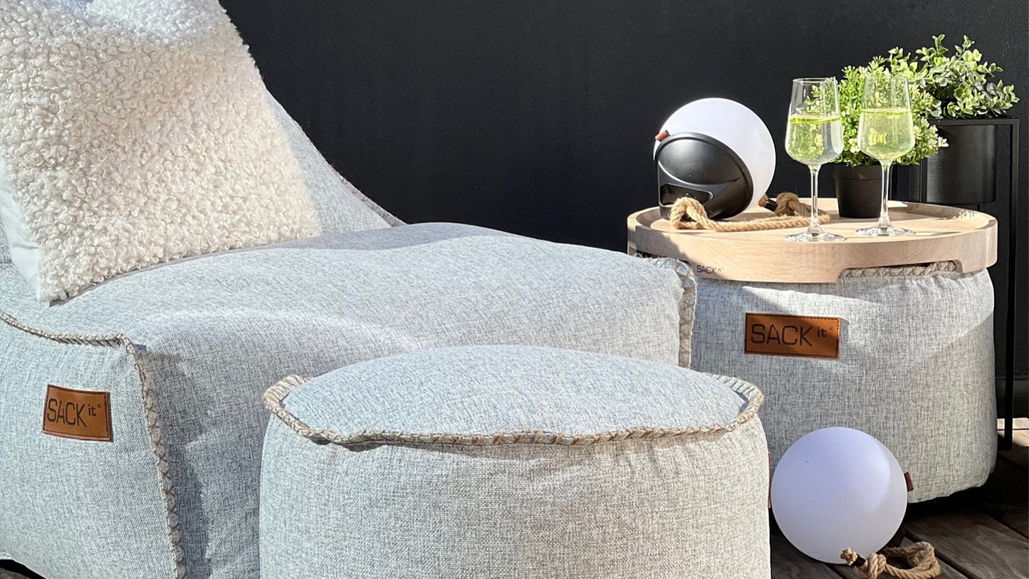 Cobana Pouf - Light Grey - Hocker für drinnen und draußen