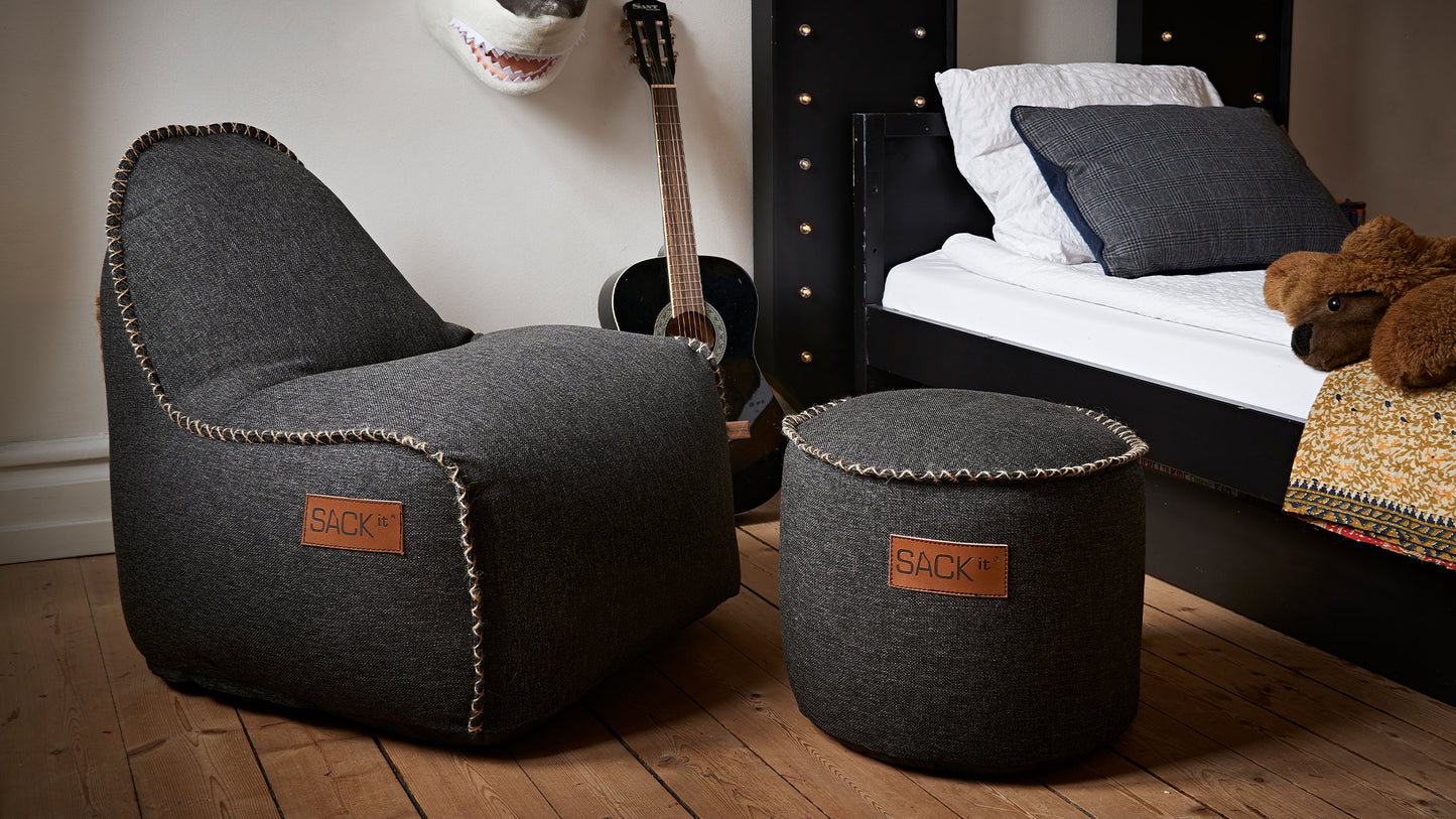 Cobana Junior Lounge Chair & Pouf - Indoor/Outdoor Sitzsack für Kinder mit Hocker