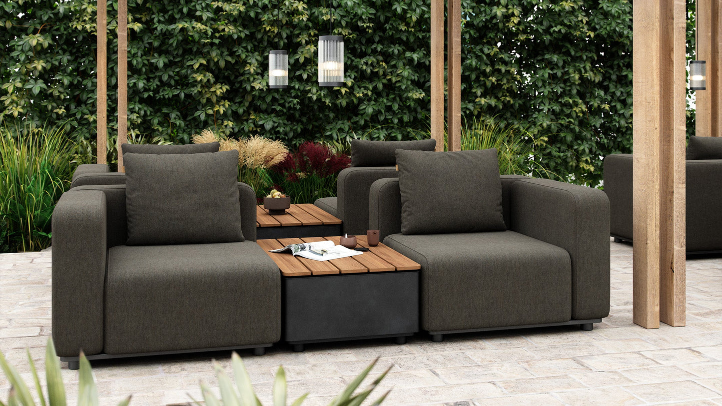 Cobana Lounge Sofa - 3 seater w/ Patio Storage Table - 4 Personen Loungesofa für den Außenbereich