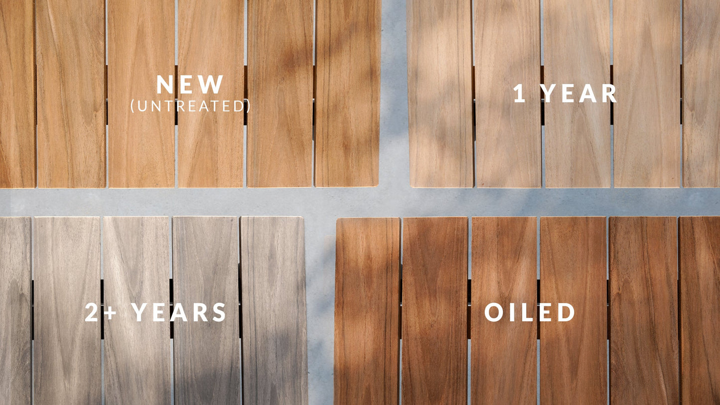 Patio Bench - 130x37 - Outdoor-Bank aus Teakholz und Aluminium