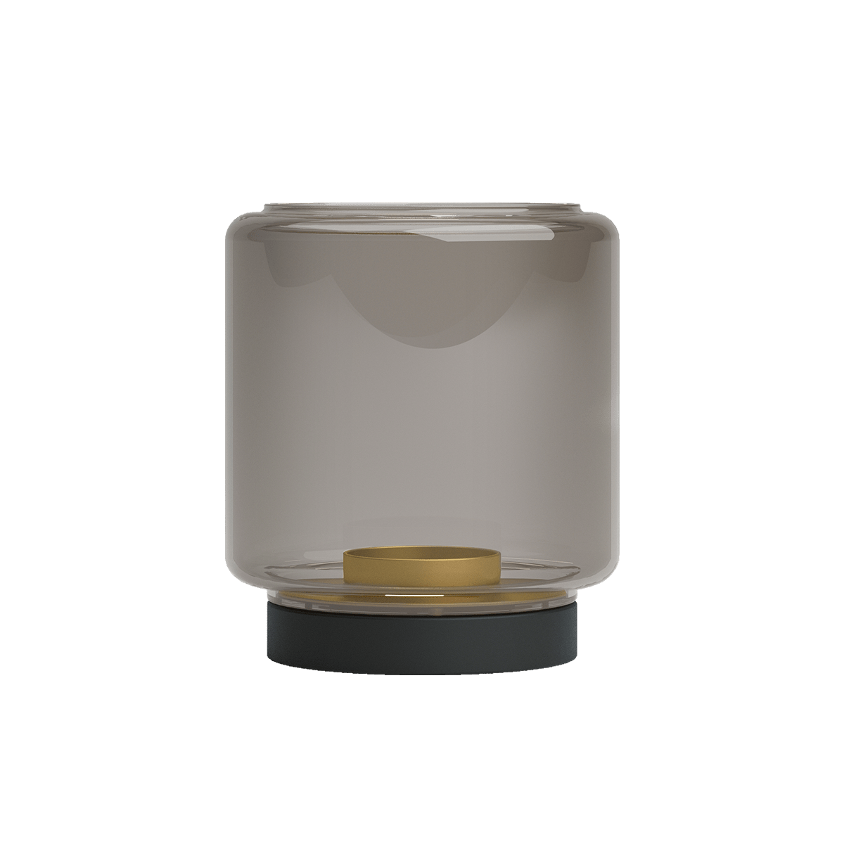 New York Lamp Base aus rostfreiem Stahl mit frostgesichertem Rauchglas, 170 mm hoch, 141 mm Durchmesser | Ambience - New York base - | SACKit