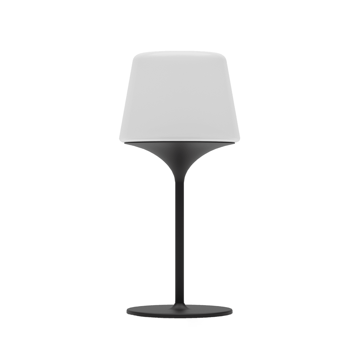 Runder Aalborg Lampenfuß aus pulverbeschichtetem Edelstahl mit frostklarem Opalglas, 35 cm hoch. | Ambience - Aalborg base - | SACKit