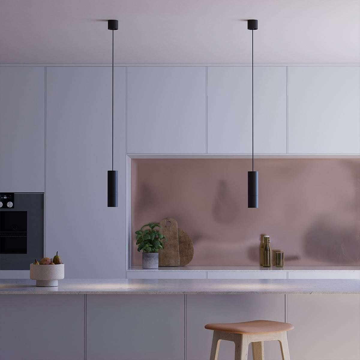 Schwarze Expo Pendant Pendelleuchte aus Aluminium mit schlankem, modernem Design. | Expo Pendant - Polished | SACKit