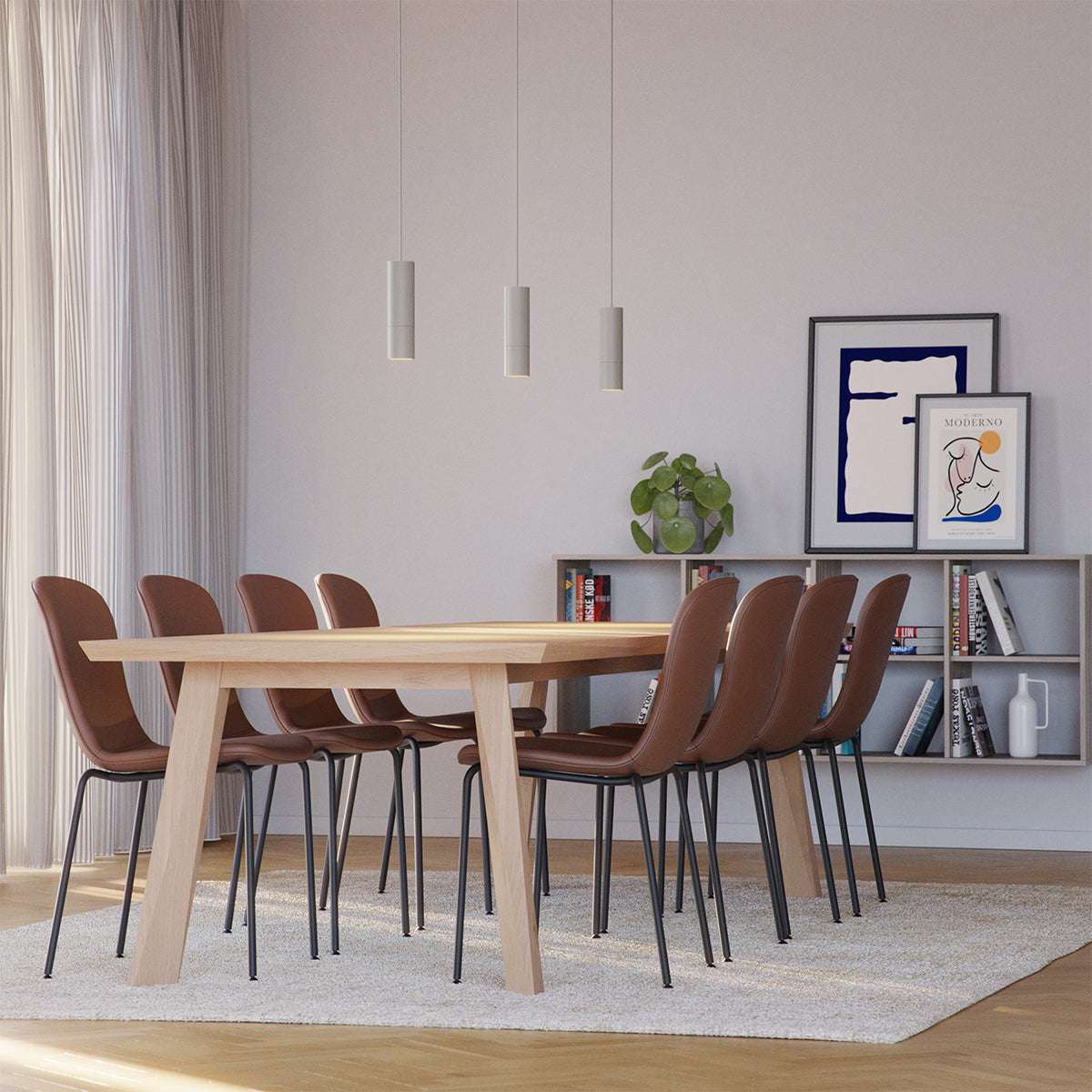 Graue Expo Pendelleuchte aus Aluminium mit schlankem Design und langem Kabel. | Expo Pendant - Grey - | SACKit