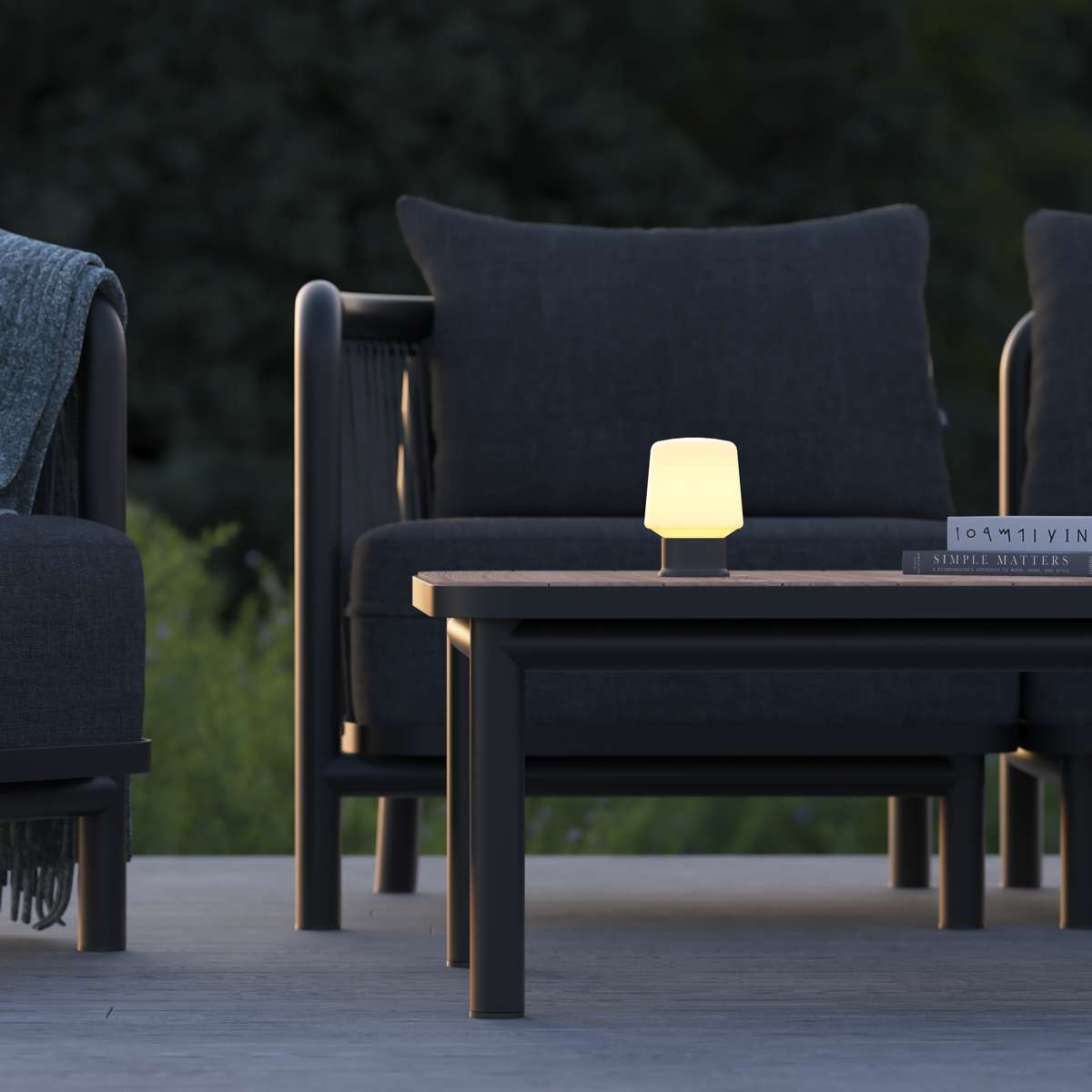 Ambience Lamp Intelligent+ in Anthrazit mit rundem Lampenschirm aus Polyethylen und PC - Lampenboden | Ambience - Lamp Intelligent+ - | SACKit