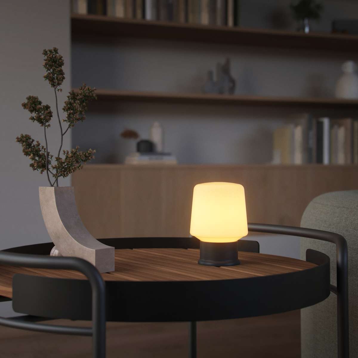 Ambience Lamp Intelligent+ anthrazitfarbene, wiederaufladbare Outdoor - Lampe mit rundem Design und Bluetooth - Steuerung | Ambience - Lamp Intelligent+ - | SACKit