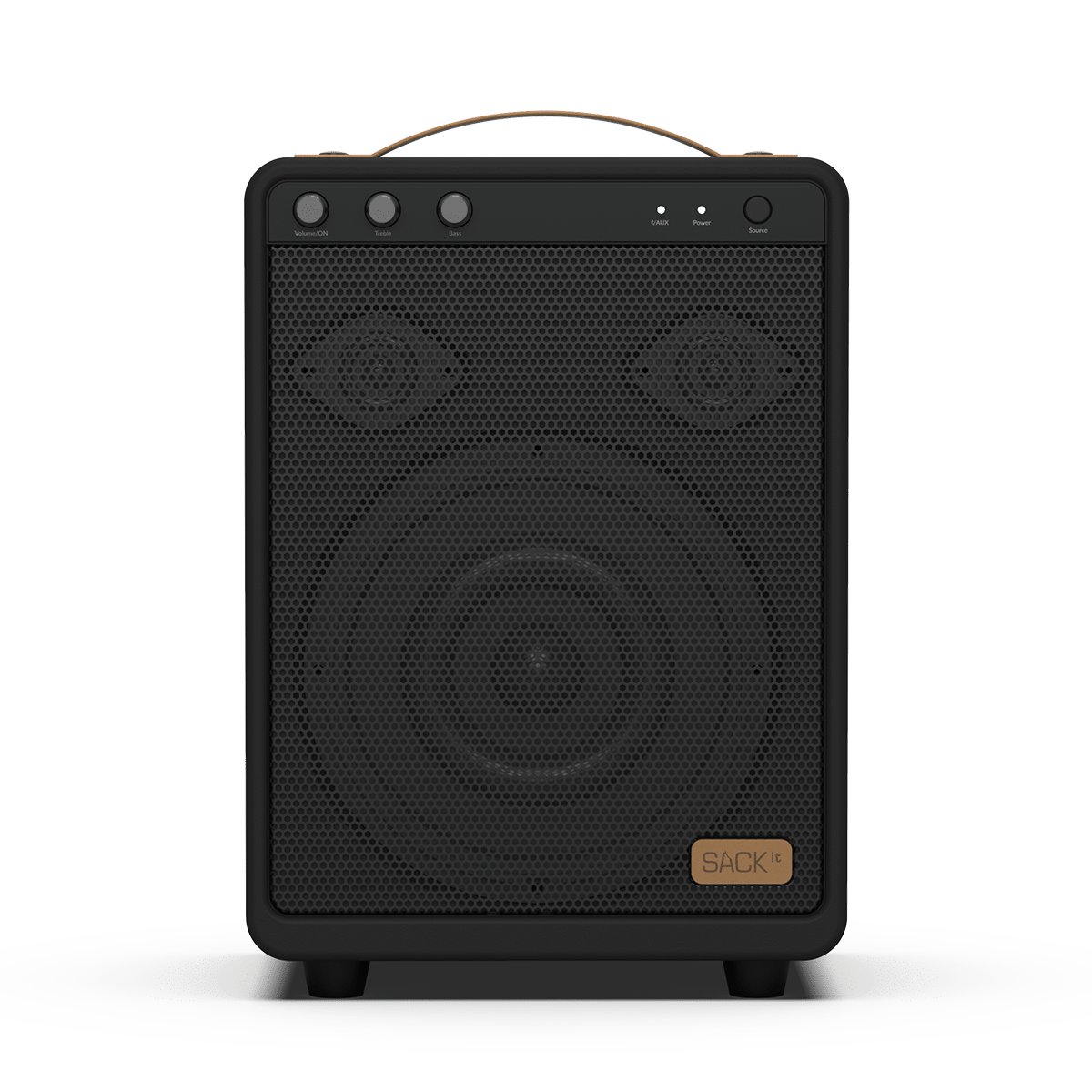 Boom 150 Bluetooth Lautsprecher in schwarzem Polymer - Gehäuse mit Aluminium - und Stahlakzenten, kompakt und tragbar. | Boom 150 - | SACKit